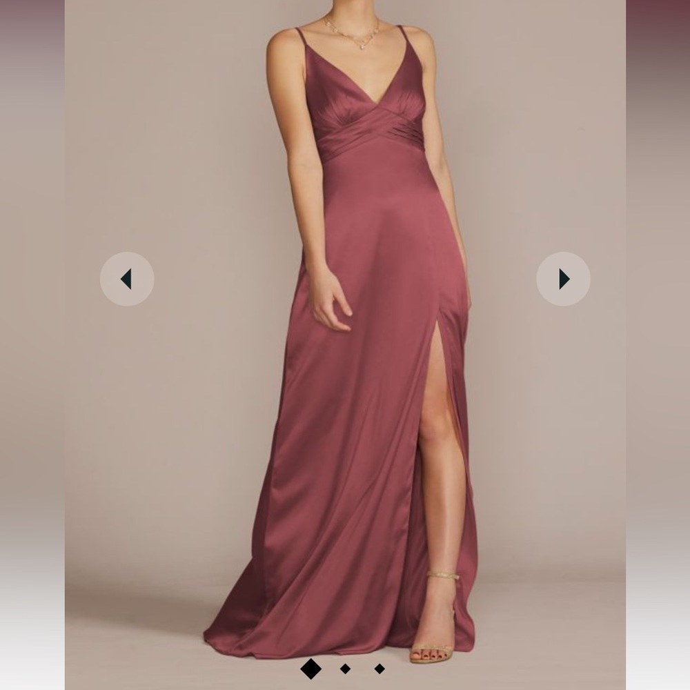 David’s Bridal stretch charmeuse empire waist bridesmaid dress